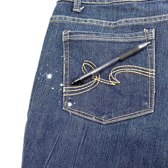 Faded Glory Curvy Boot Women's size 12P Dark Wash Blue Denim Jeans - Picture 5 of 5